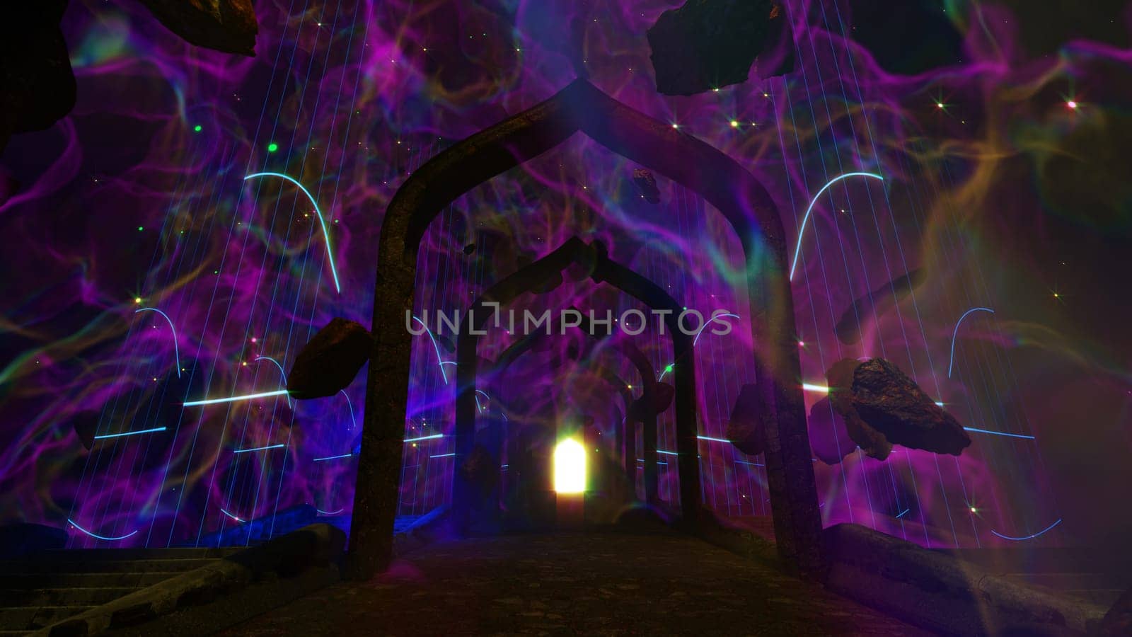 3D illustration Background for advertising and wallpaper in space and multiverse scene scene. 3D rendering in decorative concept