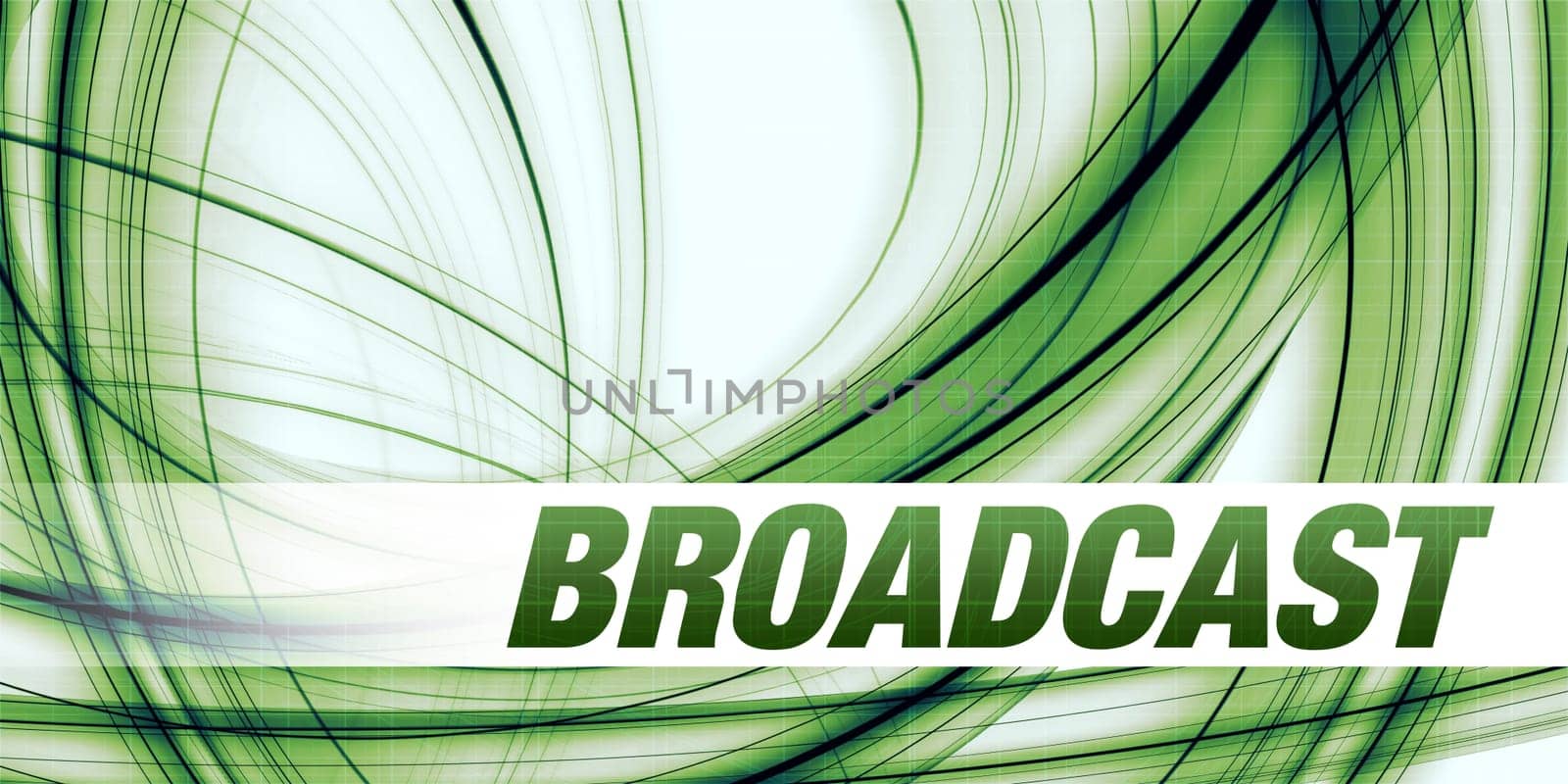 Broadcast Concept on Green Abstract Background