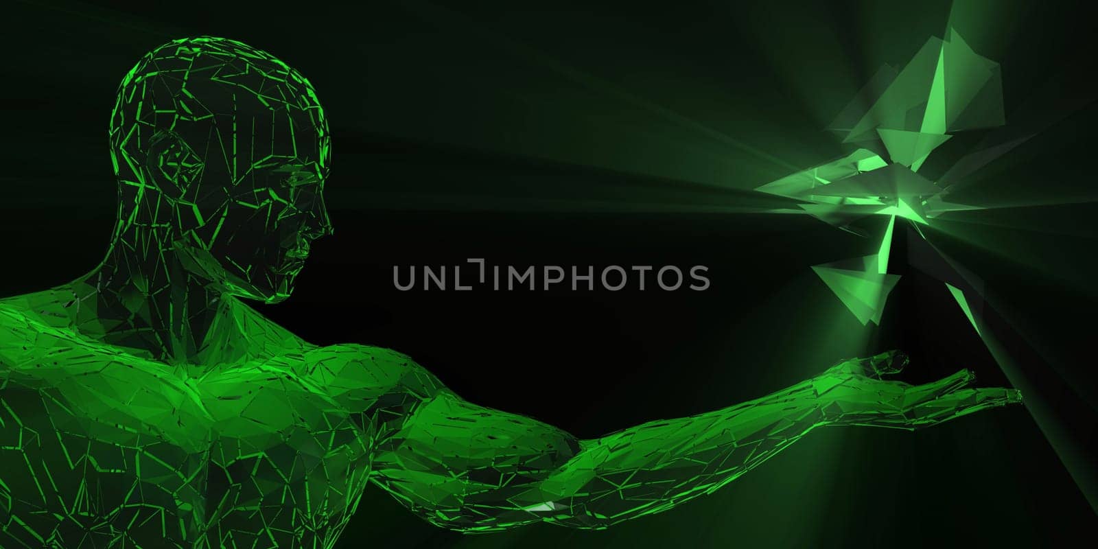 Science Technology with Man Holding Solution from Research