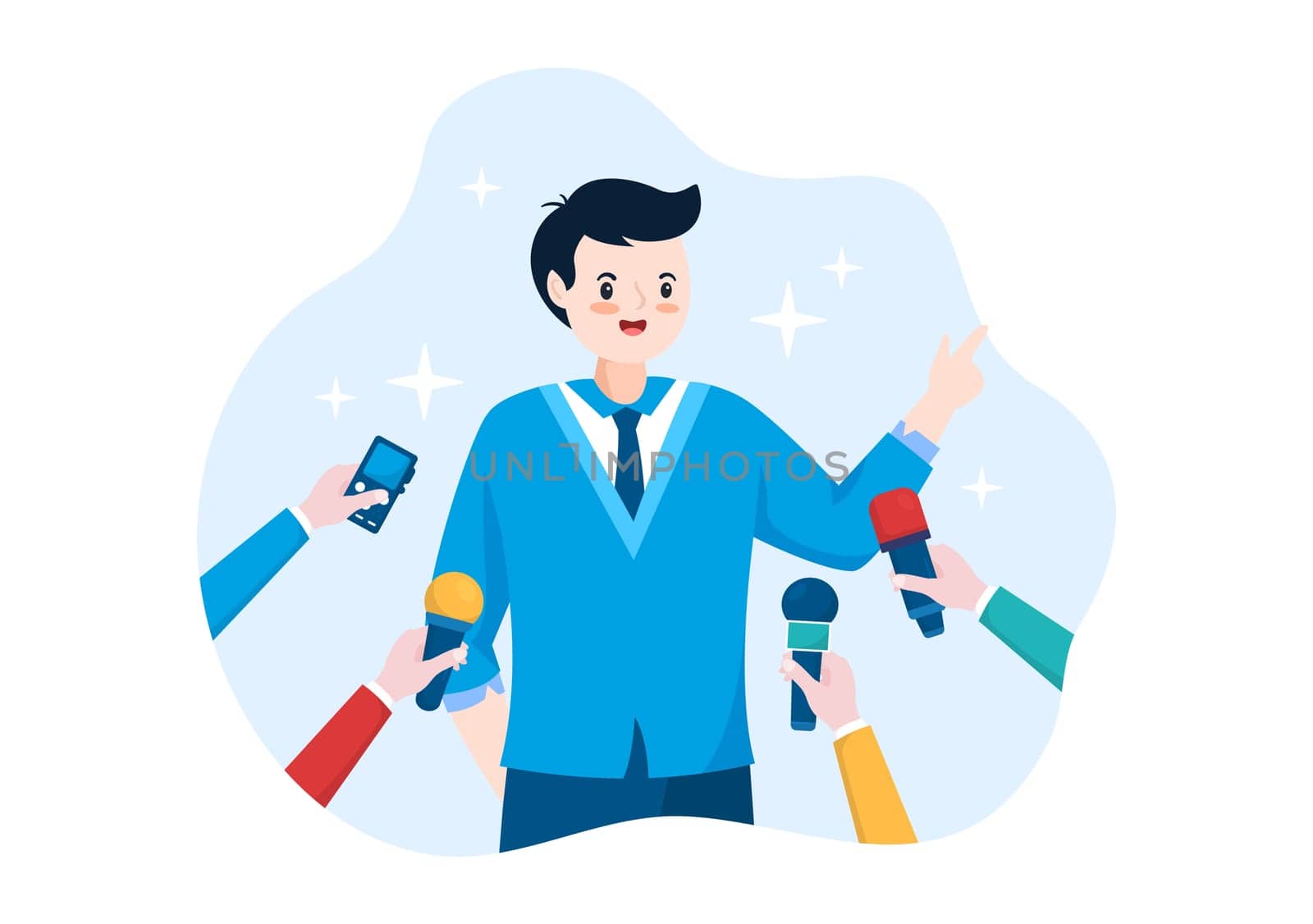 Public Relations Template Hand Drawn Cartoon Flat Illustration with Team for Idea of Marketing Campaign Through Mass Media to Advertise your Business