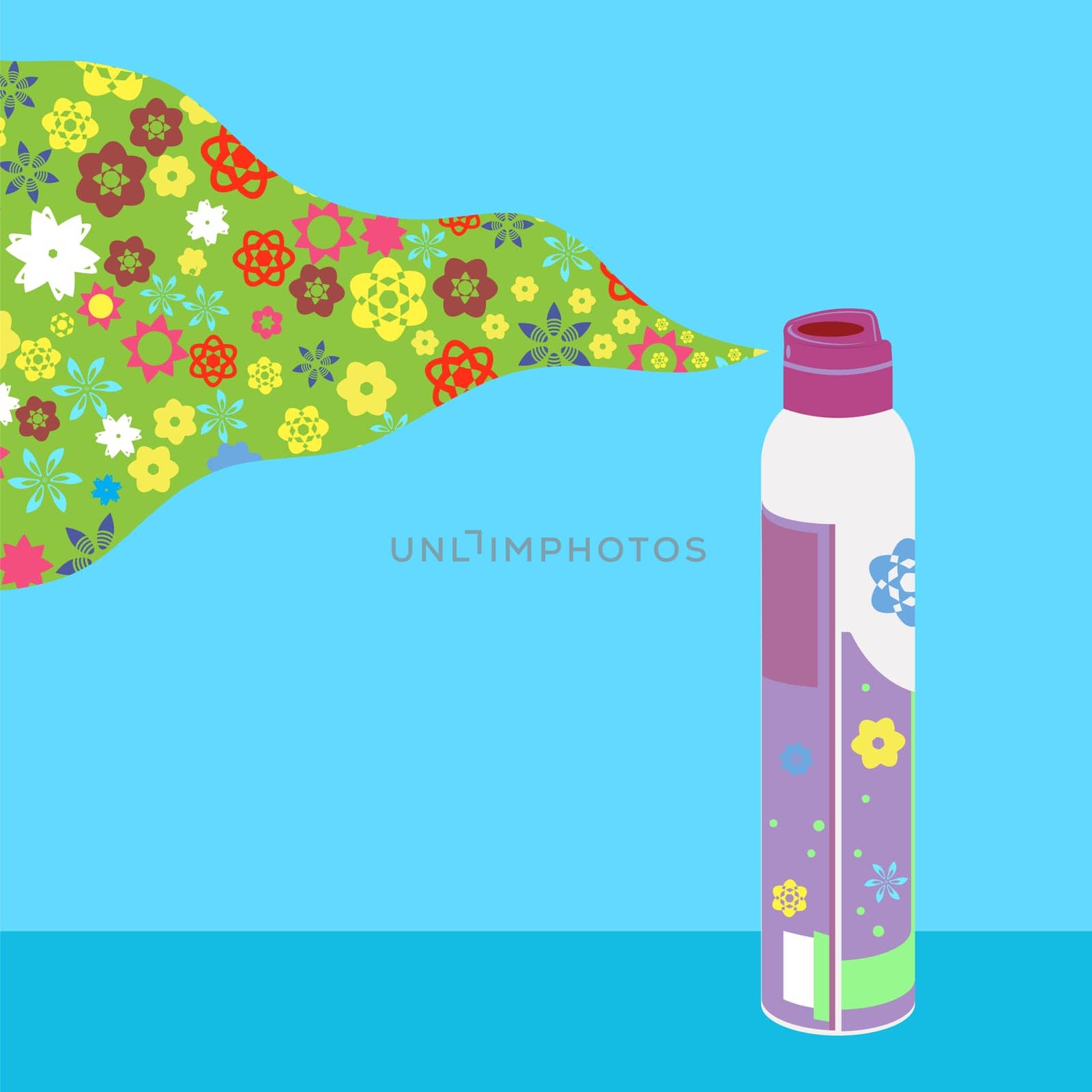Aerosol spray can, deodorant, cleanser, furniture polish, paint, air freshener, repellent gas spray. Disinfectant icon in aluminum bottle.