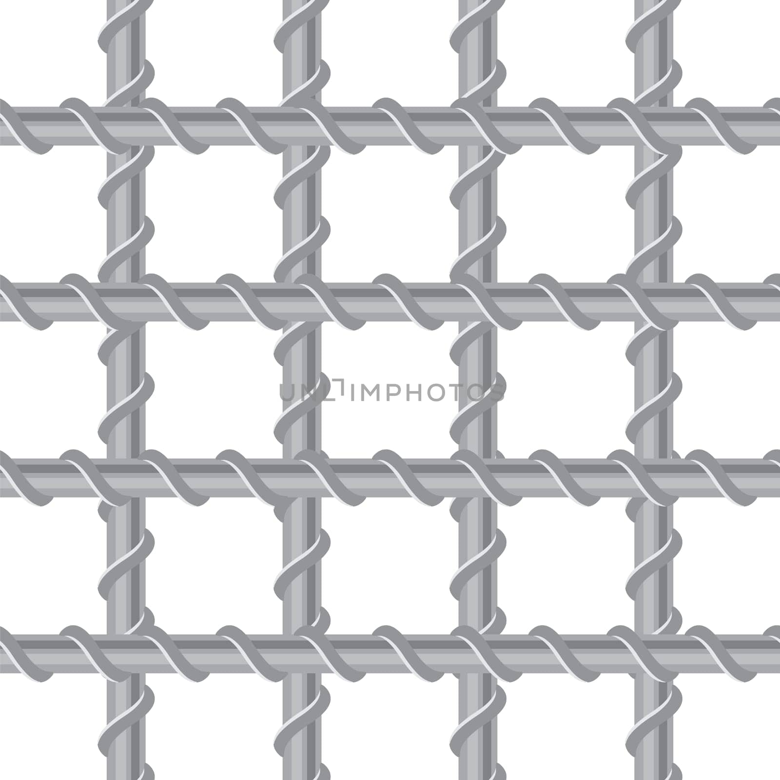 Prison Bars. Jail Bars on White Background. Metal Grate. Criminal Concept.