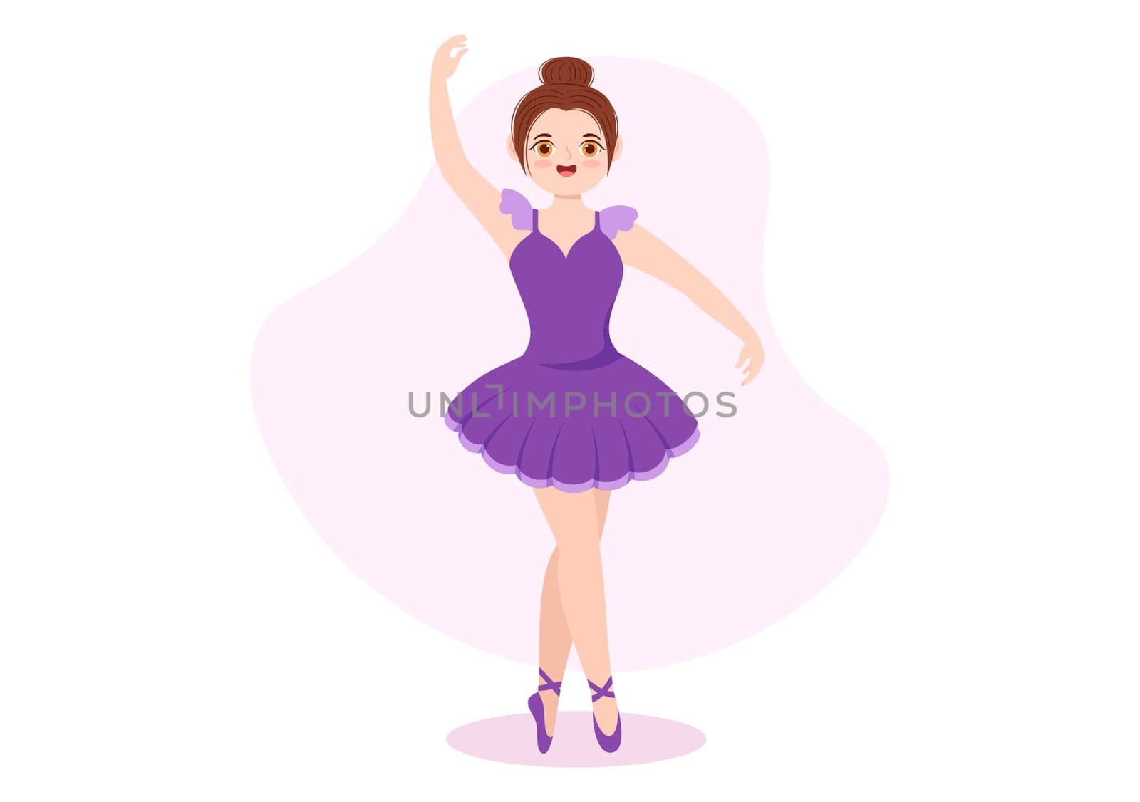 Ballet Template Hand Drawn Cartoon Flat Illustration Female Beautiful Ballerina Dancing Wearing Tutu Costumes on Stage Design