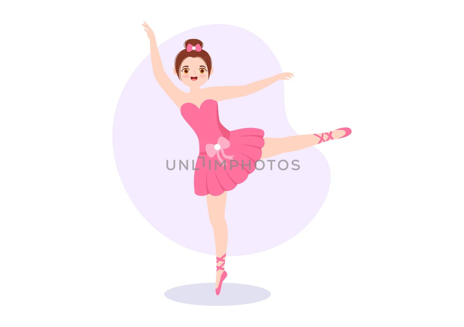 Ballet Template Hand Drawn Cartoon Flat Illustration Female Beautiful Ballerina Dancing Wearing Tutu Costumes on Stage Design