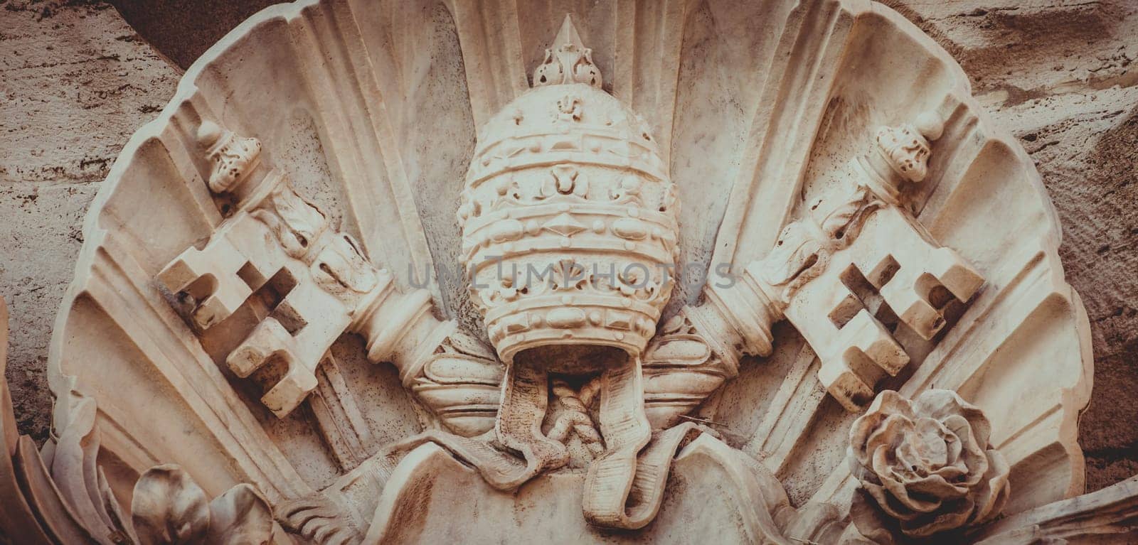 Vatican State symbol - two crossed keys and a tiara, Vatican City State