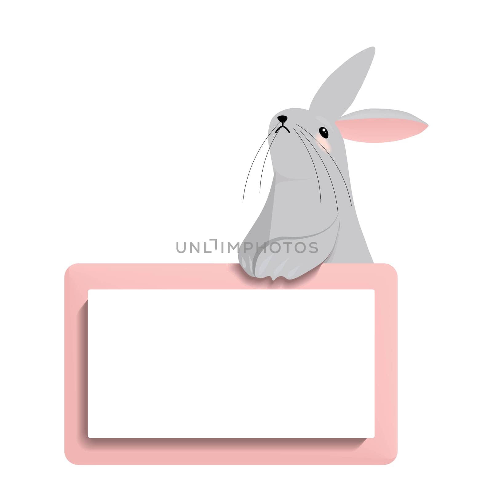 Clipart rabbits or bunnies. 2023 year symbol cute character. Isolated on a white background rabbit in different poses