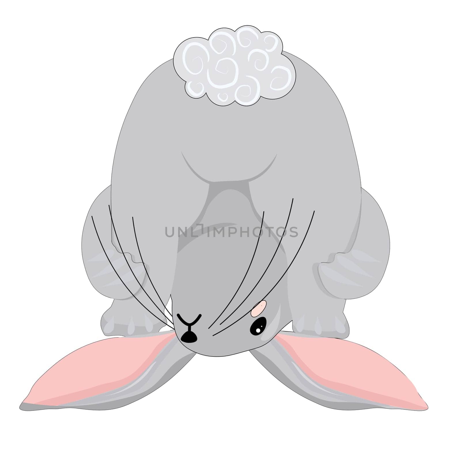 Clipart rabbits or bunnies. 2023 year symbol cute character. Isolated on a white background rabbit in different poses