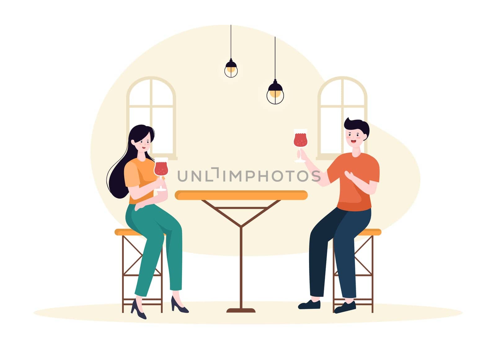 Traditional Thai Food Template Hand Drawn Cartoon Flat Illustration People Eating Thailand Cuisine in a Restaurant or Cafe Design