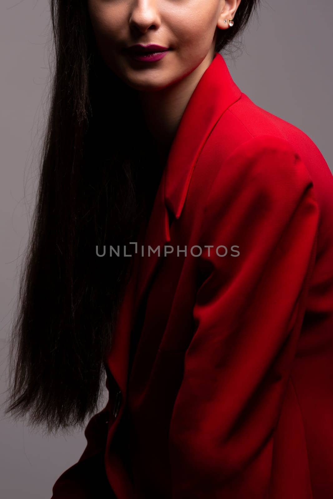 Young woman with red dress