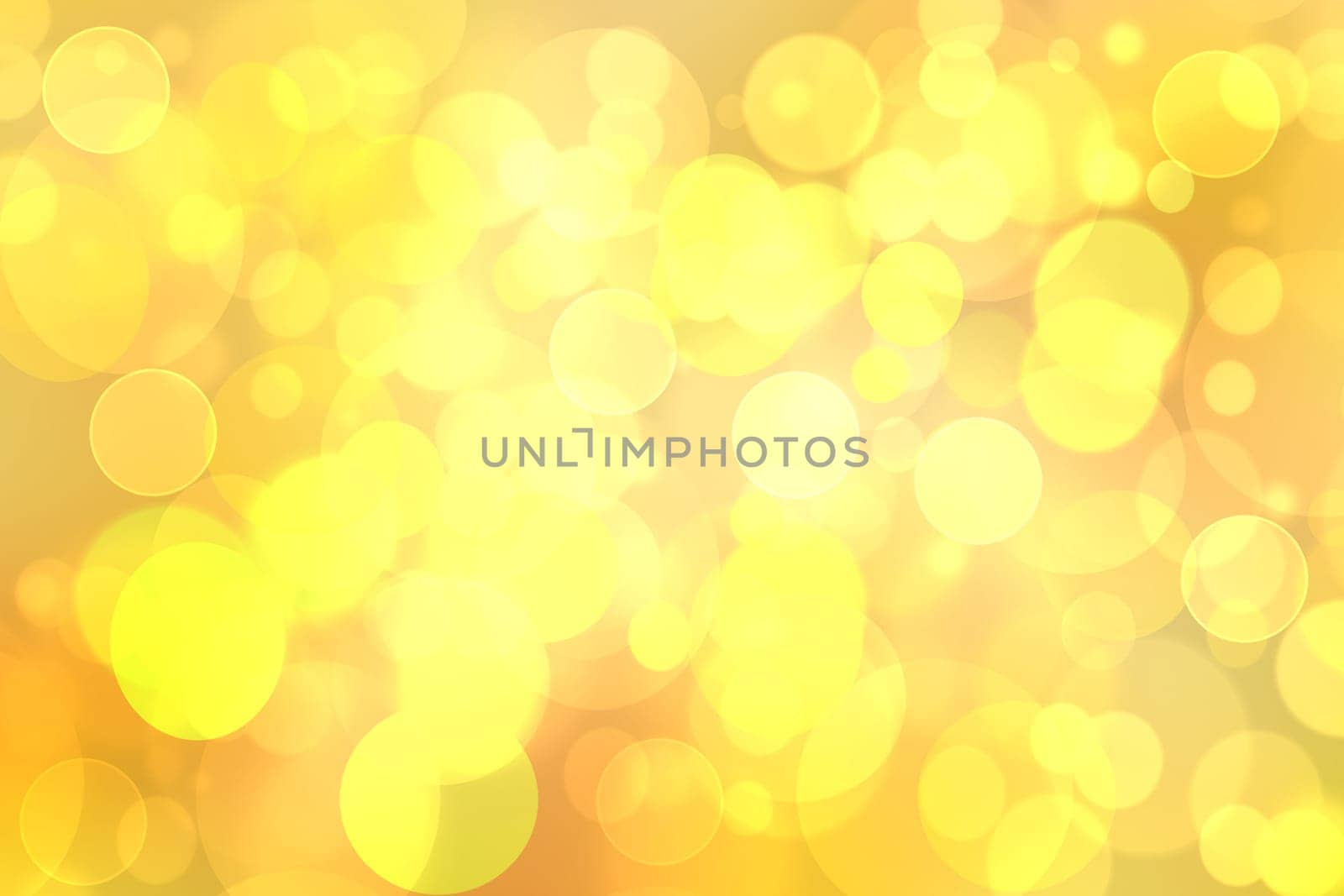 Abstract bright gradient orange yellow gold autumn background texture with sunny lights and bokeh circles. Space for your design. Beautiful orange illustration.