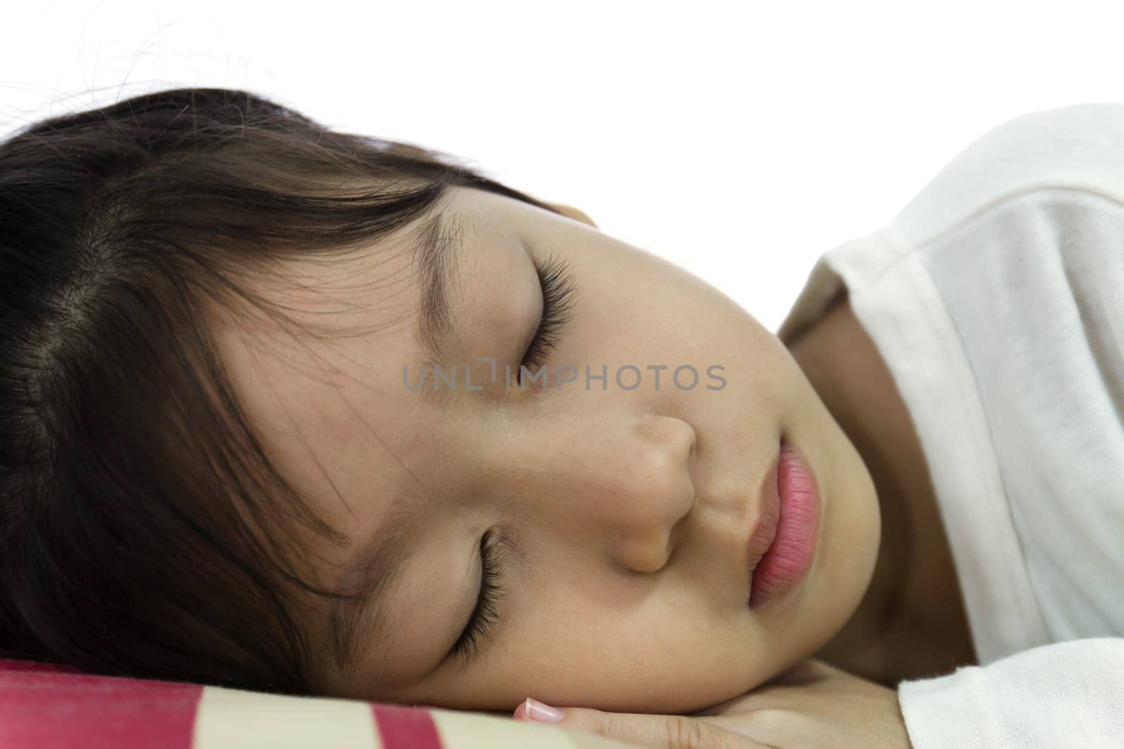 Close up of the beautiful girl sleeping