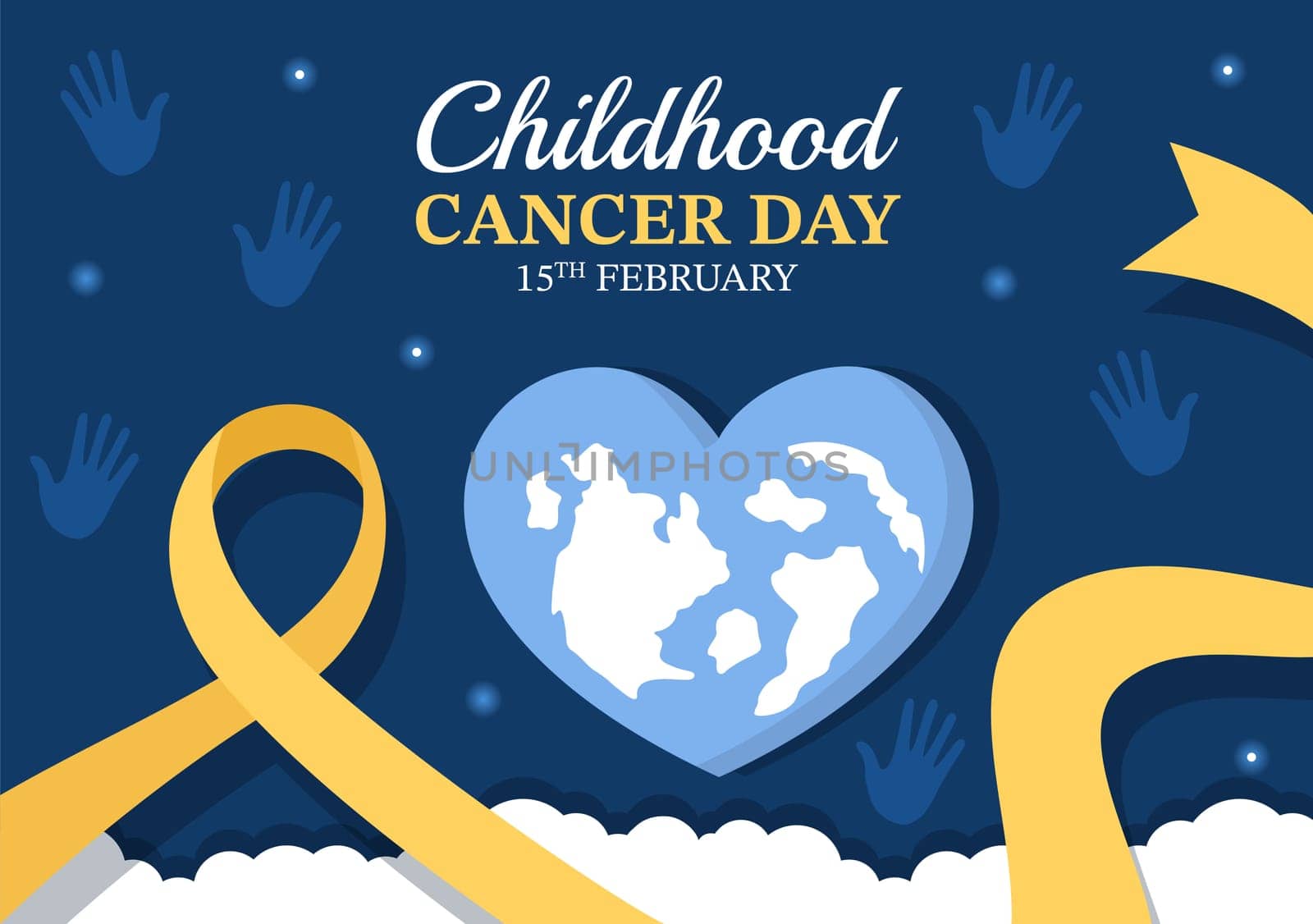 International Childhood Cancer Day Hand Drawn Cartoon Illustration on February 15 for Raising Funds, Promoting the Prevention and Express Support