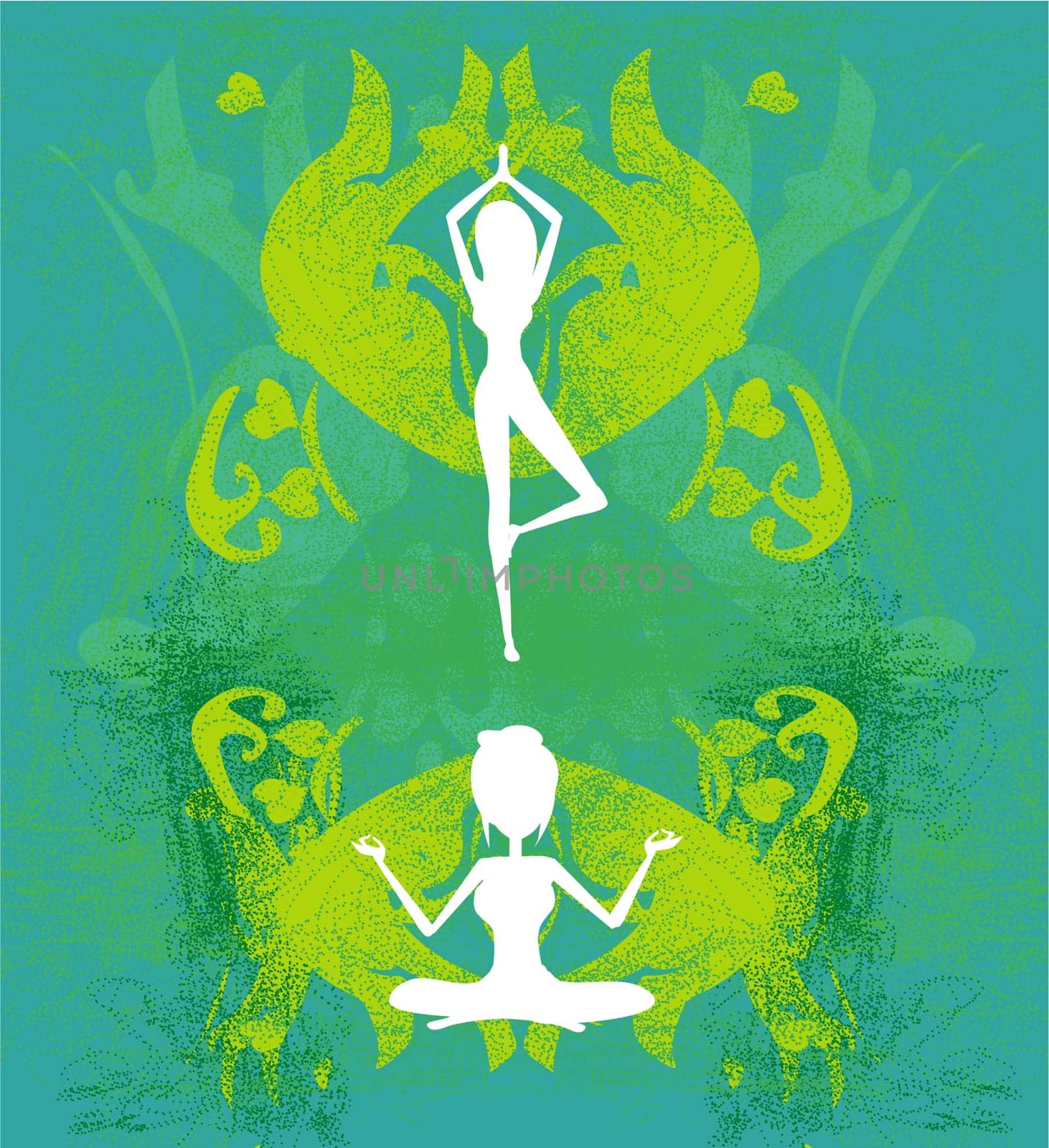 woman in a traditional yoga pose vector illustration