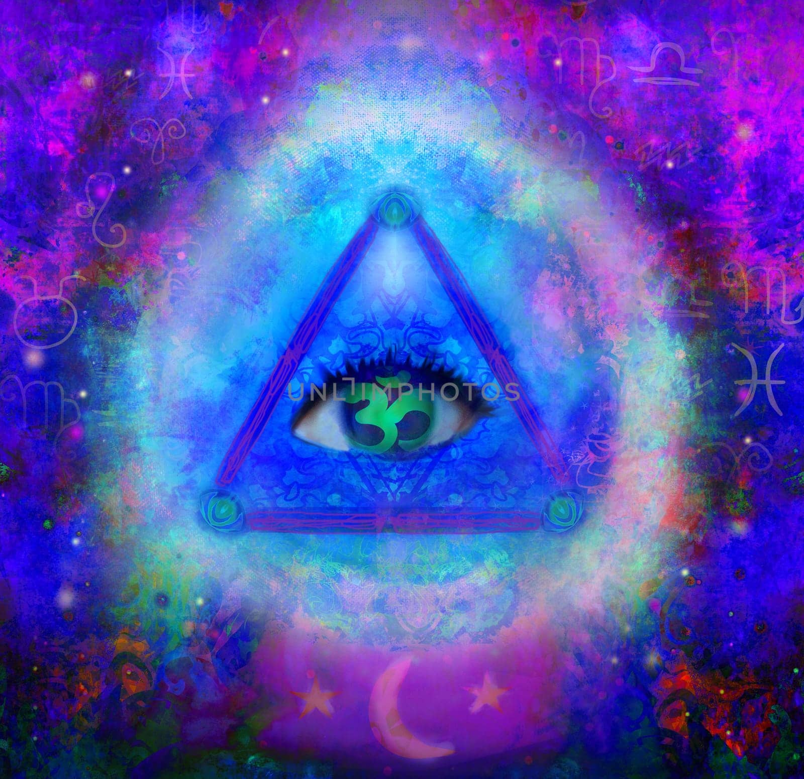 illustration of a third eye mystical sign