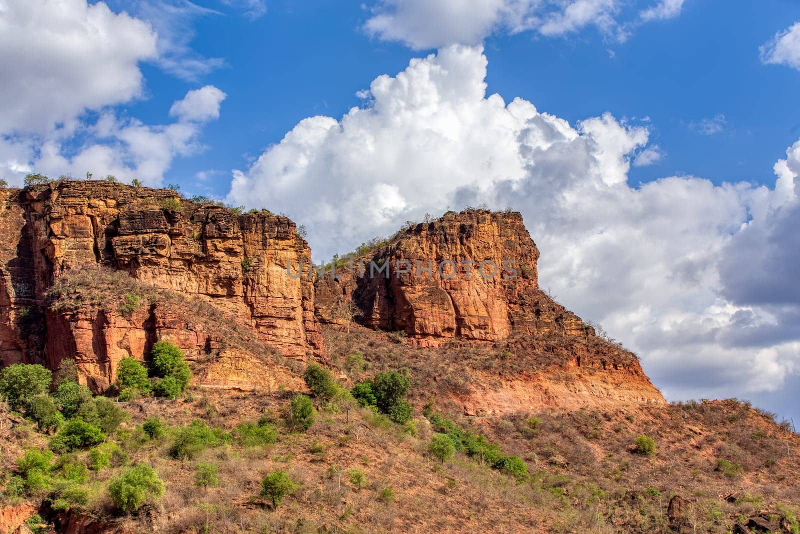 Beautifu highland landscape in Oromia Region. Ethiopia wilderness landscape, Africa.