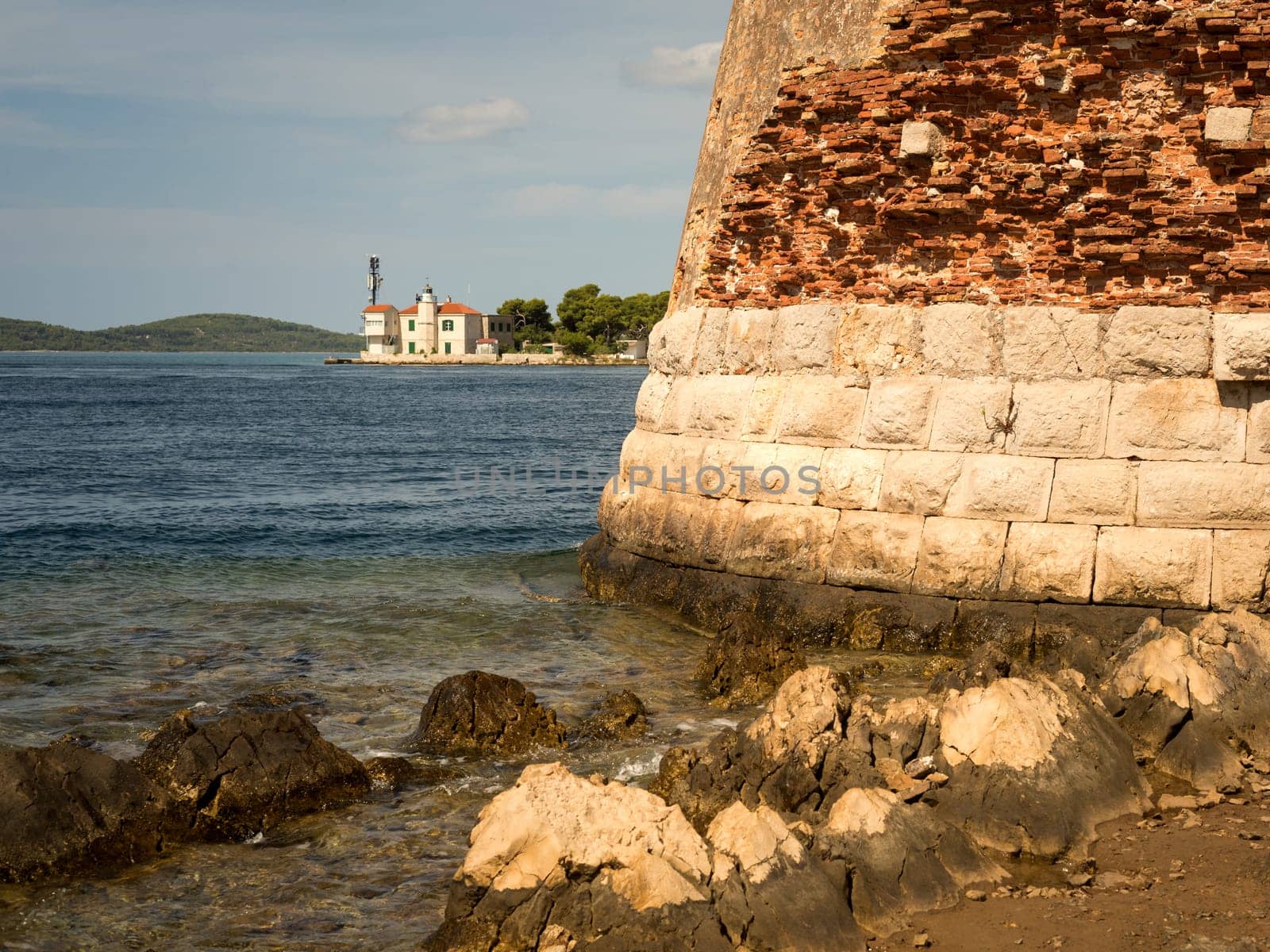 old fortress of sveti nikolai on the entrance of the canal of sibenik croatia