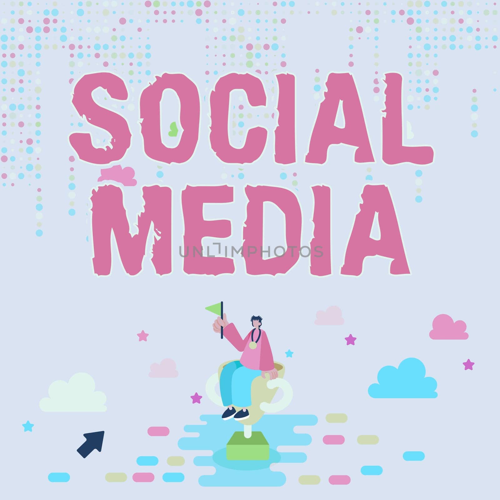 Conceptual display Social Media, Business showcase Online communication channel Networking Microblogging