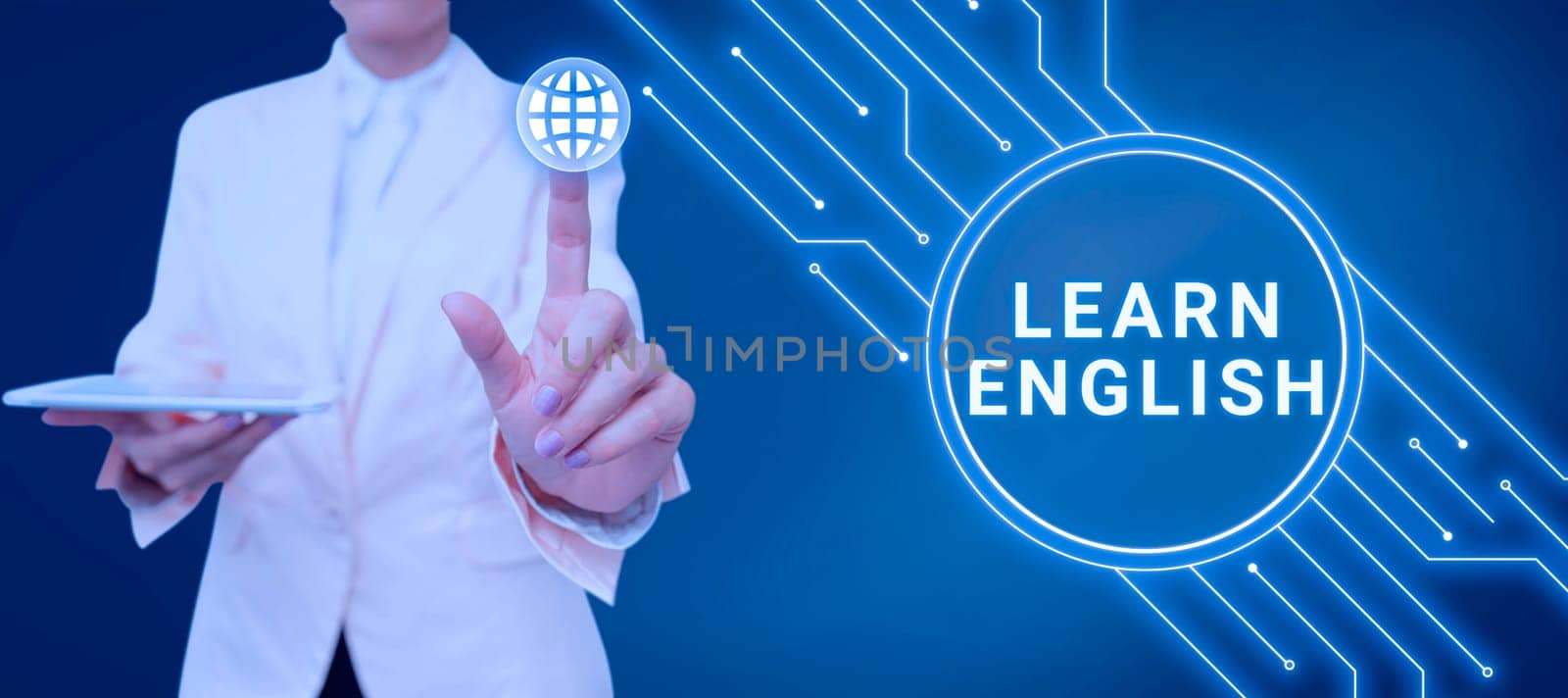 Hand writing sign Learn English, Word Written on Universal Language Easy Communication and Understand