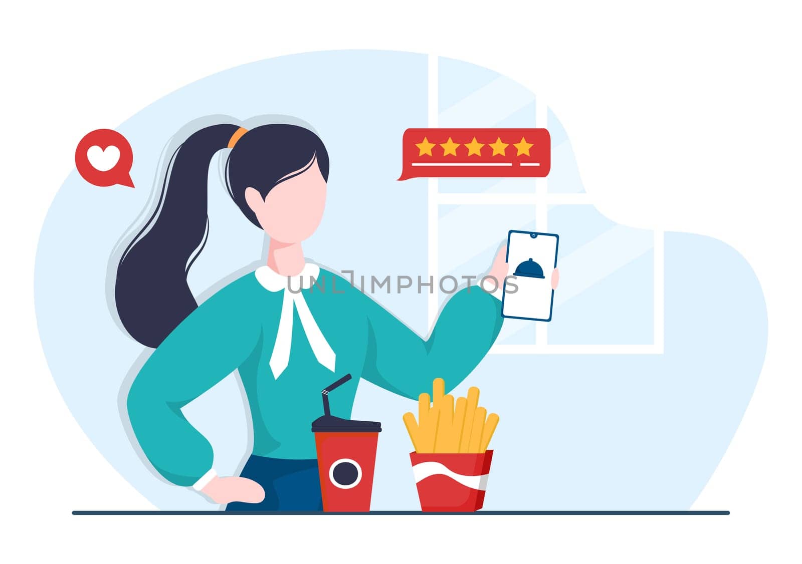 Restaurant Rating Review Template Hand Drawn Cartoon Flat Illustration with Customer Feedback, Rate Star, Expert Opinion and Online Survey