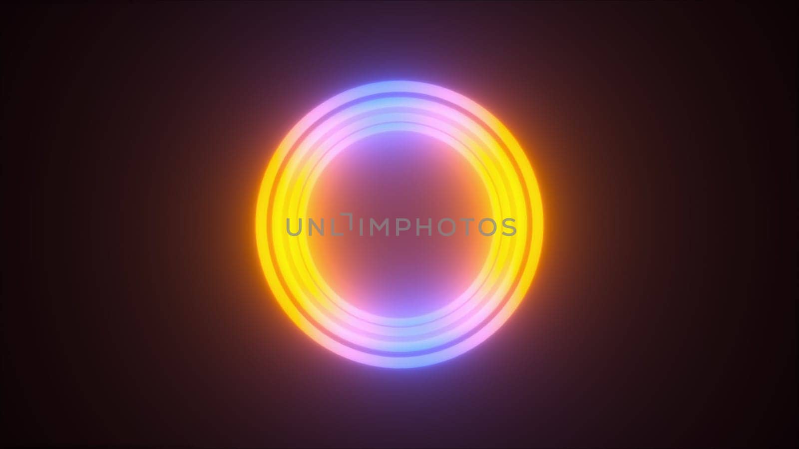 Neon rings. Computer generated 3d render