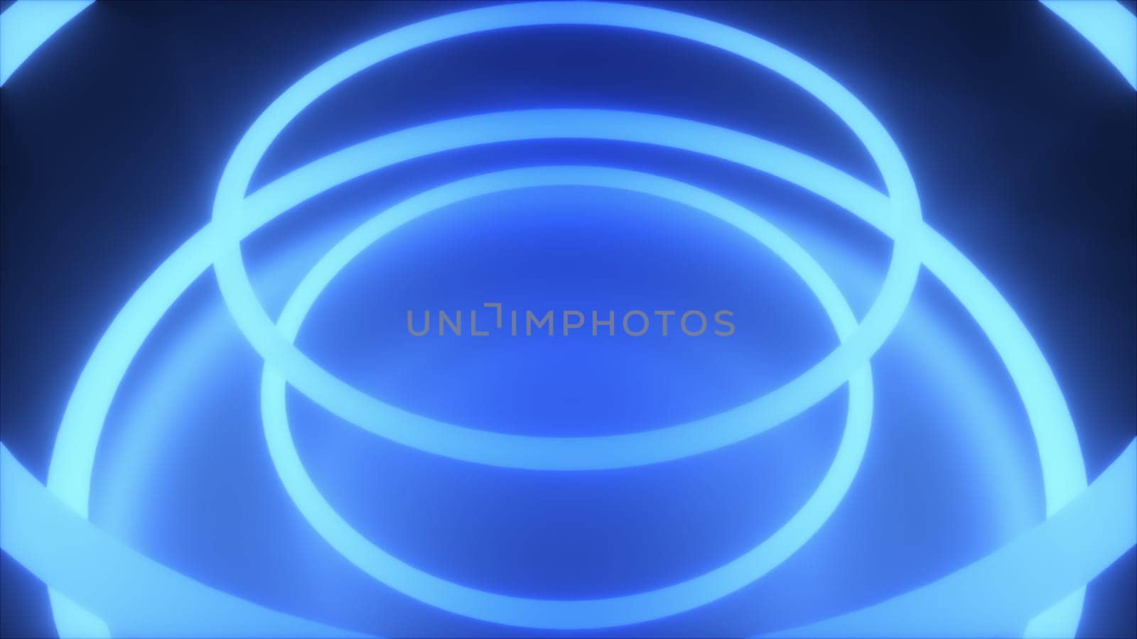 Neon rings. Computer generated 3d render