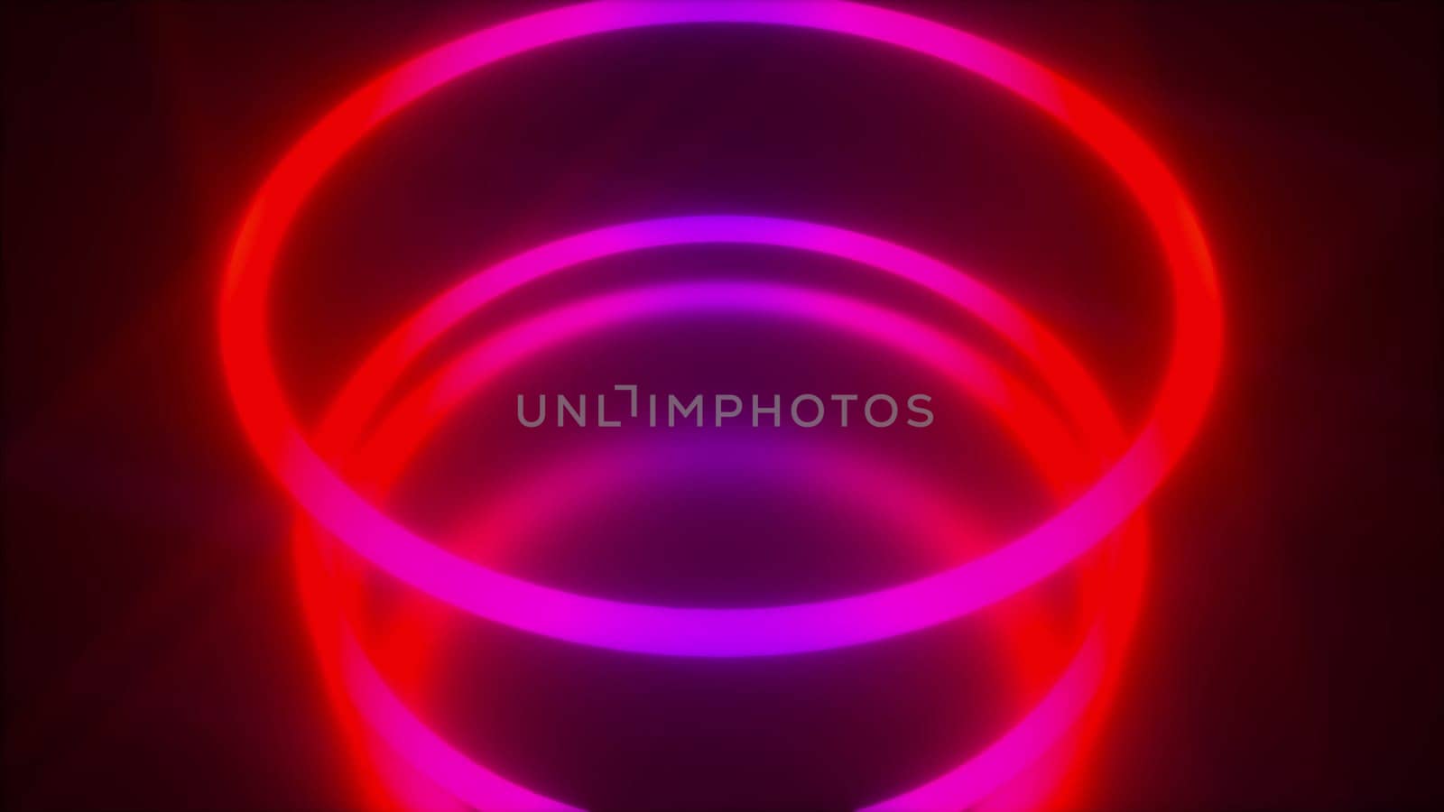 Neon rings. Computer generated 3d render