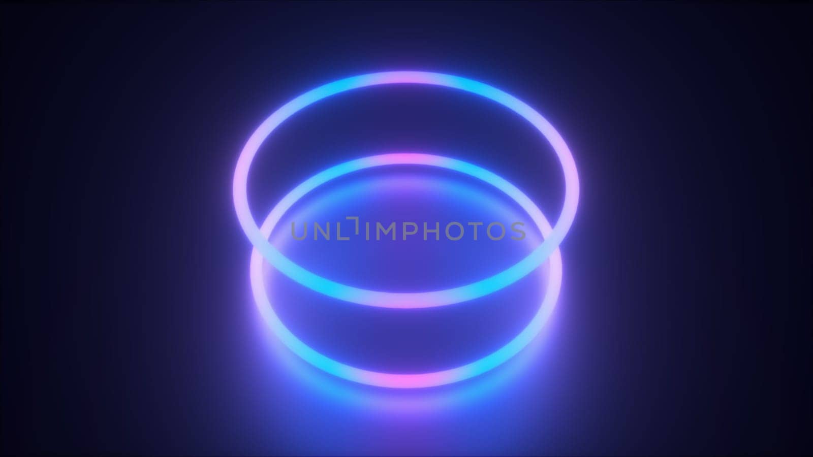 Neon rings. Computer generated 3d render