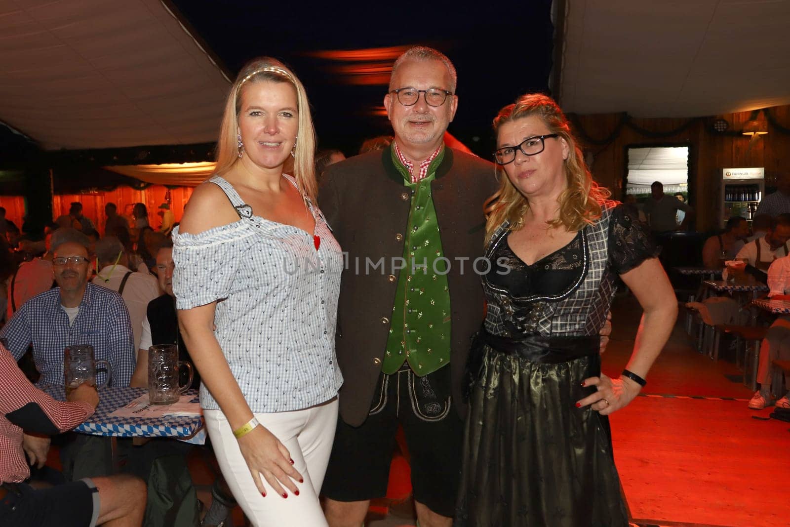 Sabine Grofmeier,Olaf Schmidt and Claudia Schulz PR.Barrel tapping Wandsbek Oktoberfest Hamburg with VIP Guest  ,16.09.2022