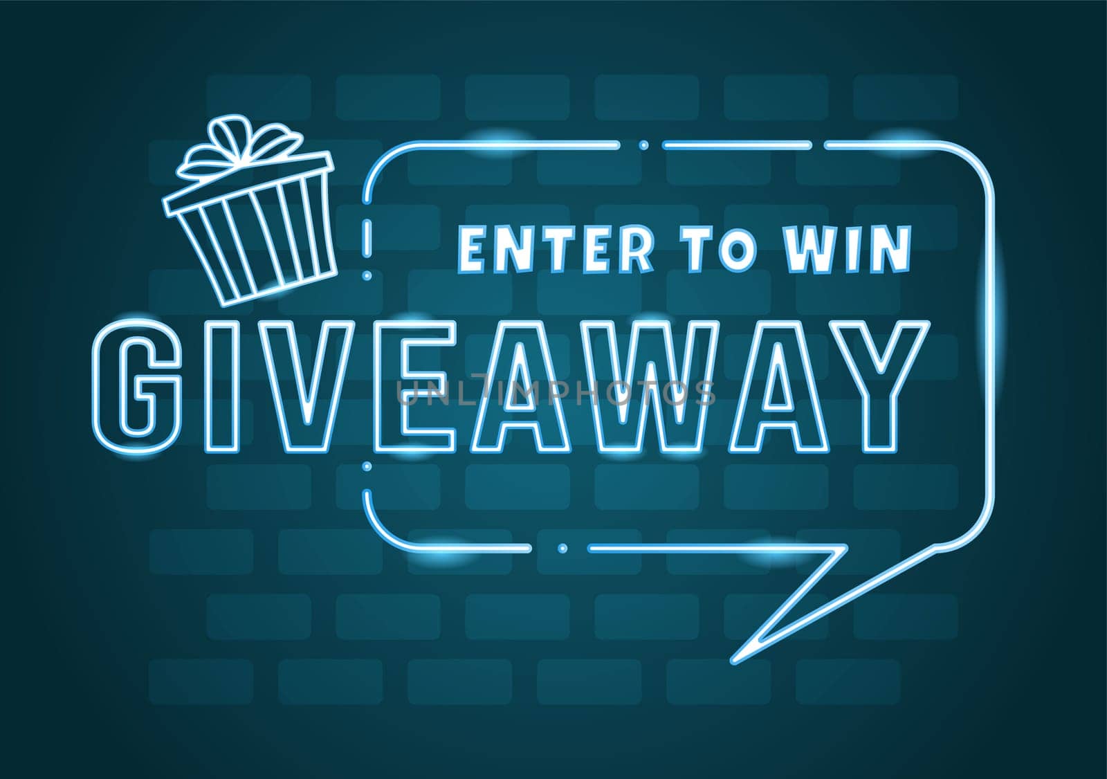 Giveaway Template Hand Drawn Cartoon Flat Illustration with Win a Prize, Surprise Package, Reward and Gift Box Design