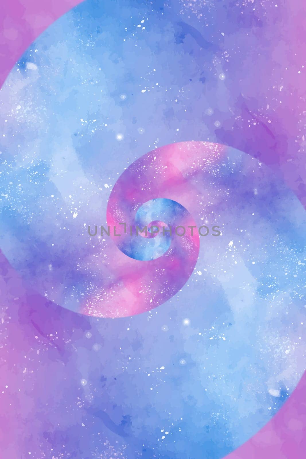 Tie dye background with blue and pink spyral - watercolor graphic design