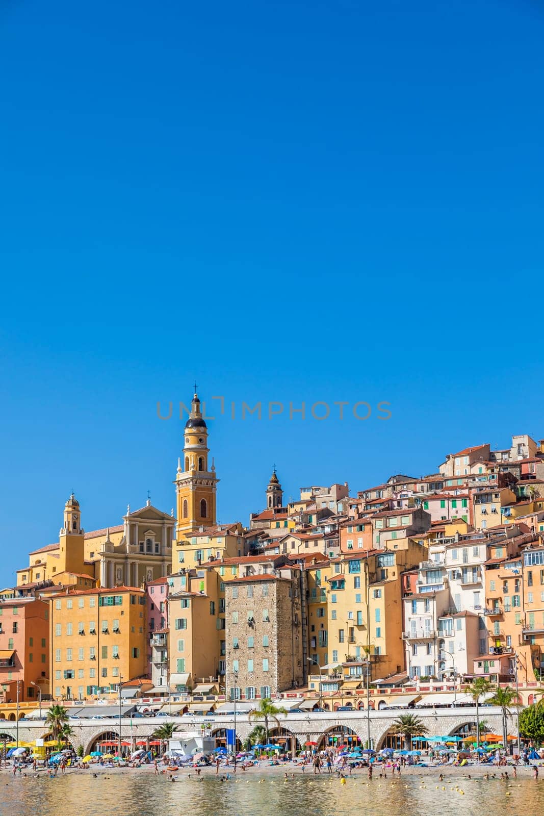 Menton, France - circa August 2021: view of the French Riviera, named the Coast Azur, located in the South of France.