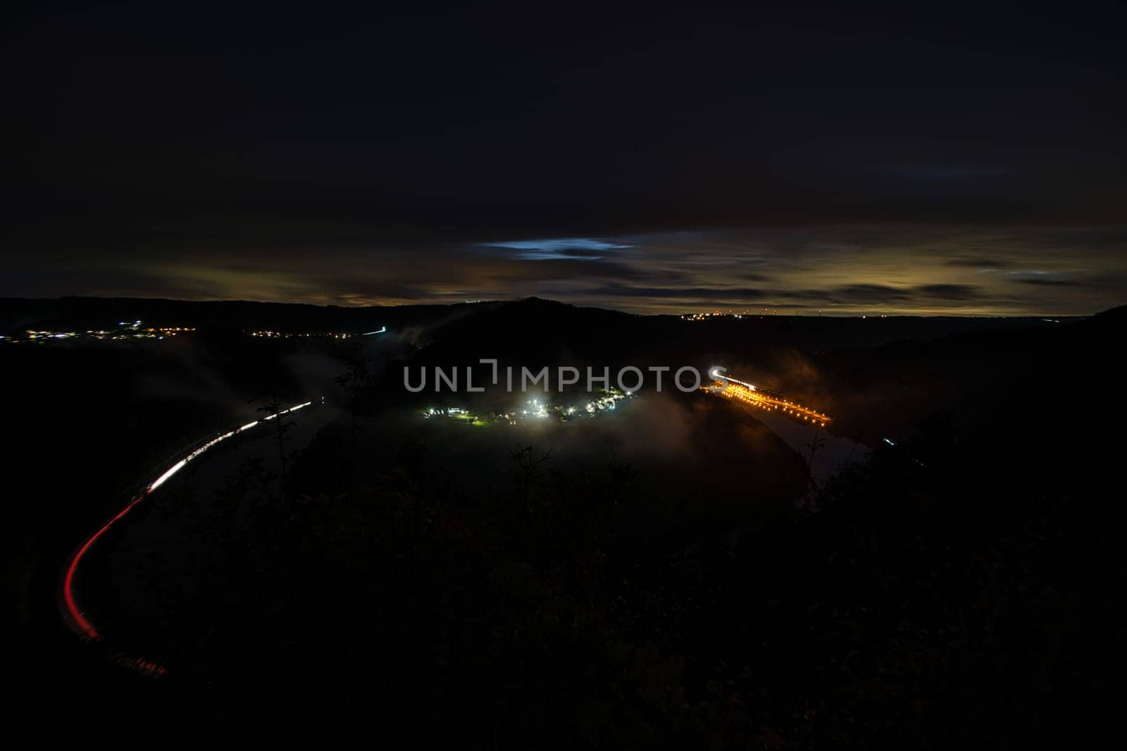 long time exposure at blue hour from the small Saarschleife. This is located in the Saarland and is scenically beautiful.