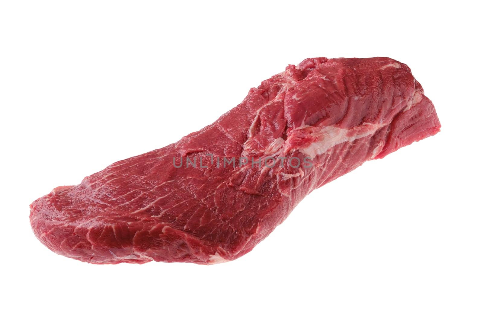 Raw beef tri-tip roast isoalted on white background