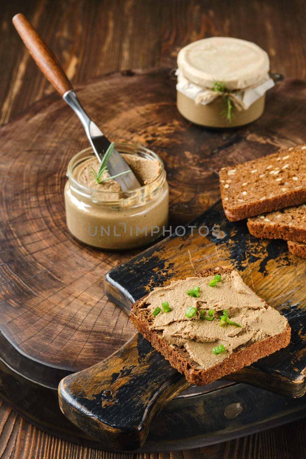 Wild deer liver pate, homemade rustic snack