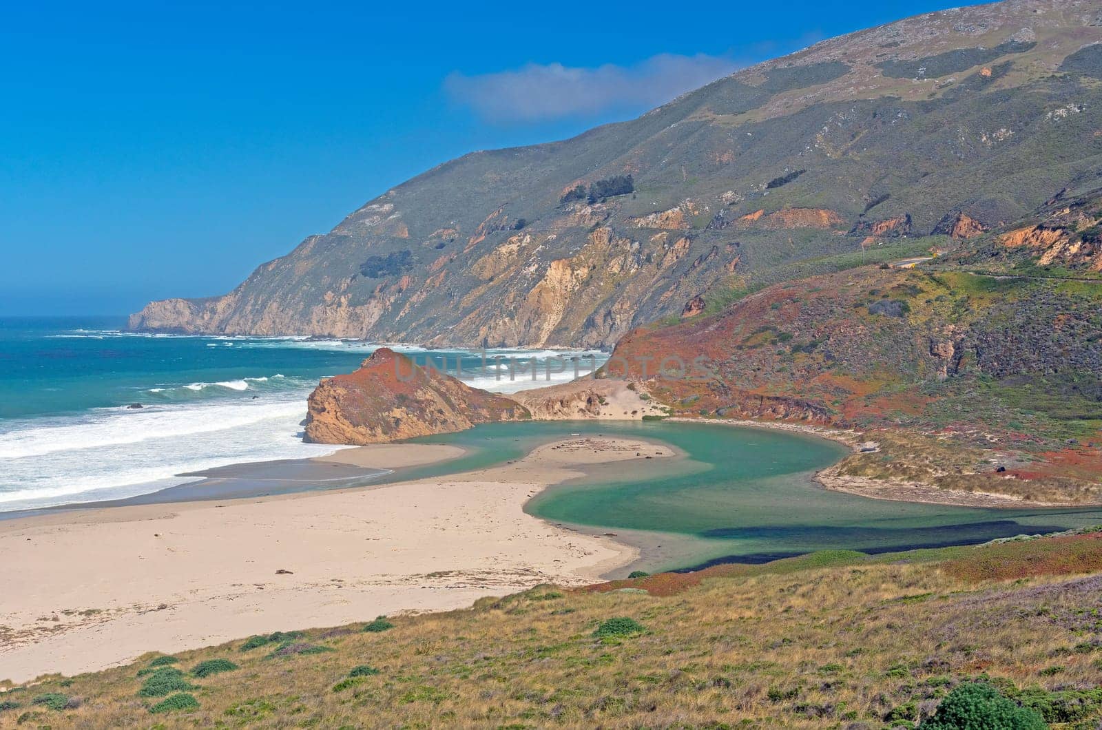 Colorful Coastline on the Big Sur Highway in California