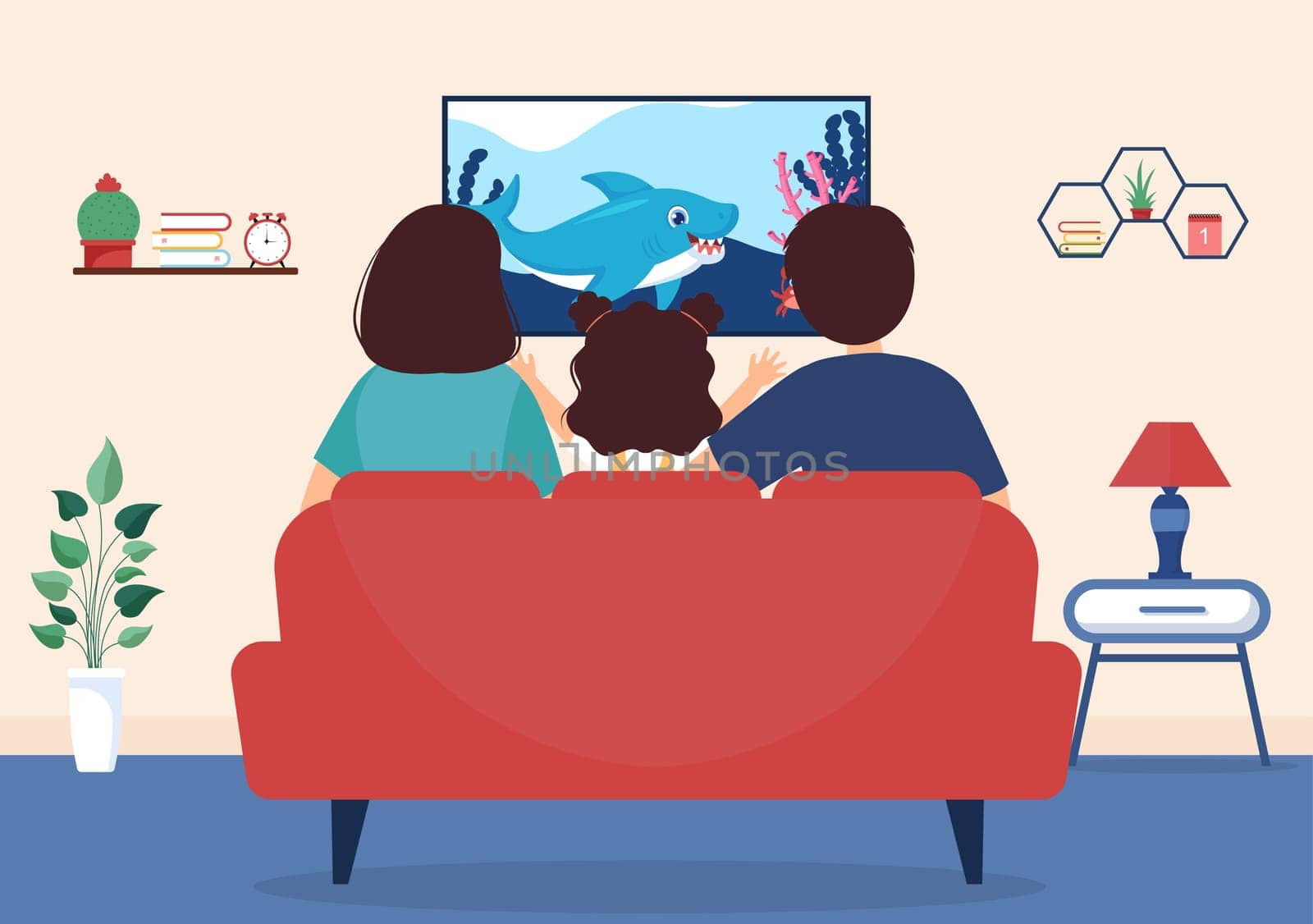 TV Channel Template Hand Drawn Cartoon Flat Illustration Home Entertainment for Watching Movie, Action Film or Breaking News in Television