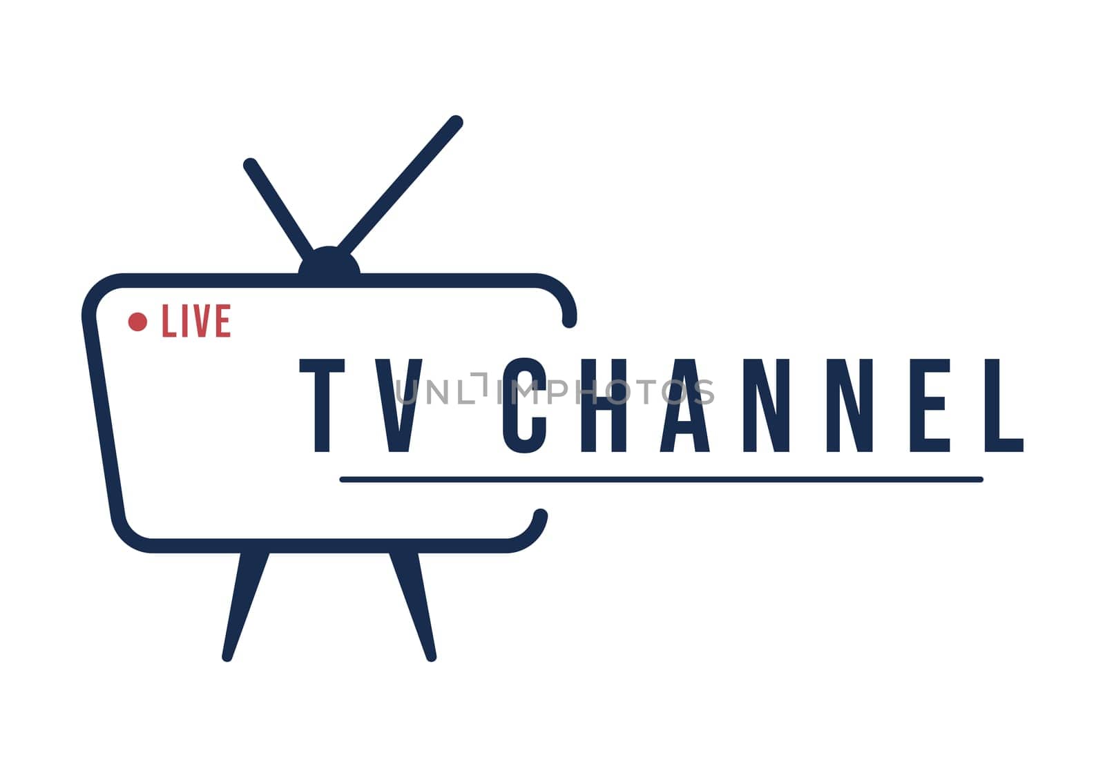TV Channel Template Hand Drawn Cartoon Flat Illustration Home Entertainment for Watching Movie, Action Film or Breaking News in Television