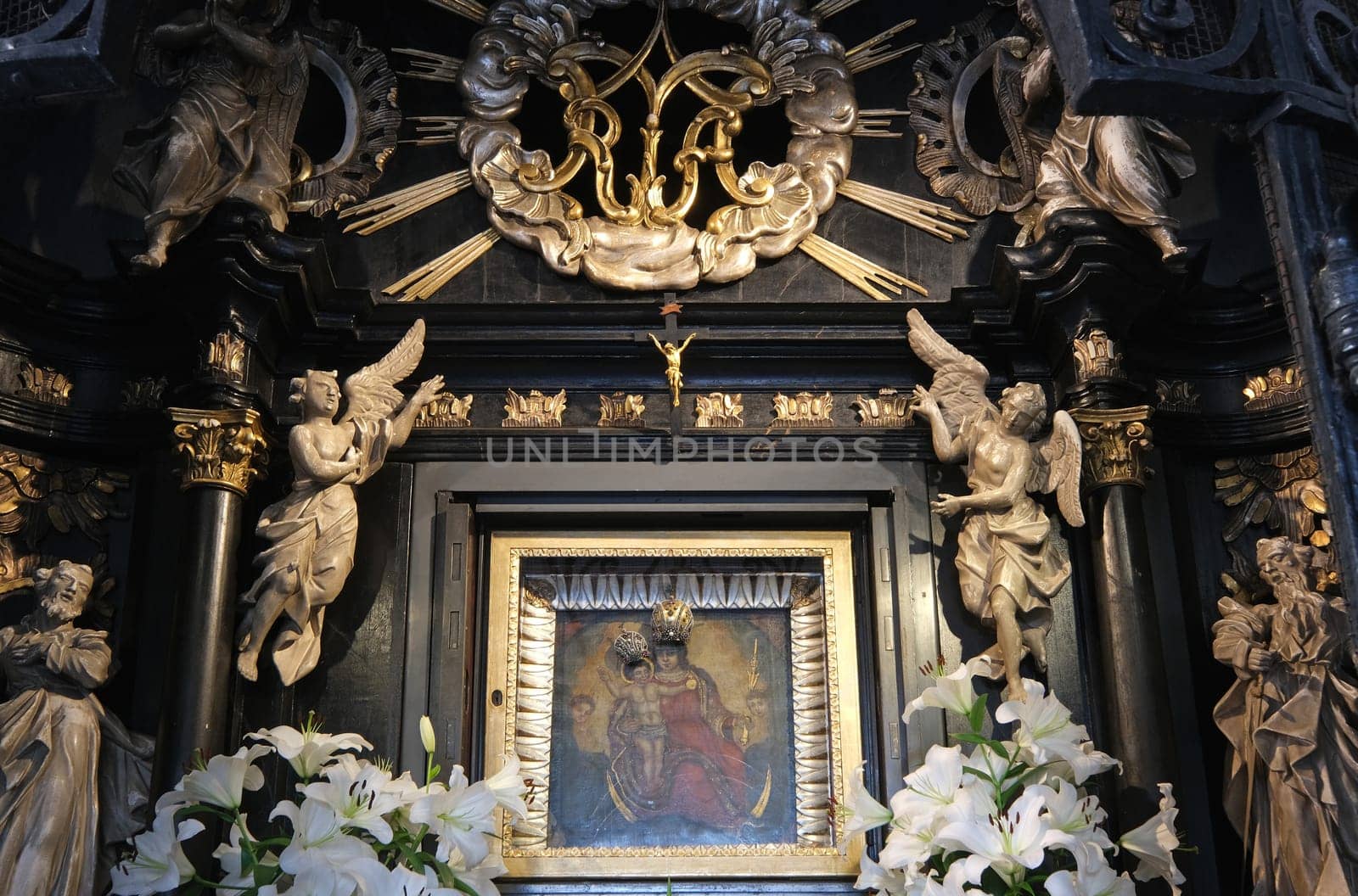 Altar of Our Lady of the Kamenita Vrata in the chapel of Our Lady of the Kamenita vrata (Stone Gate) in Zagreb, Croatia