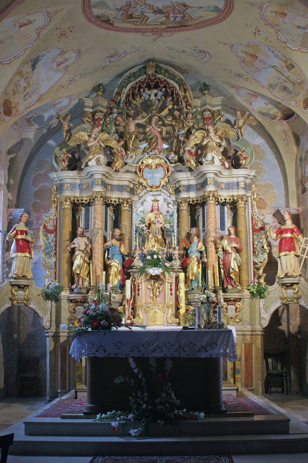 High altar in the Church of Our Lady of Dol in Dol, Croatia
