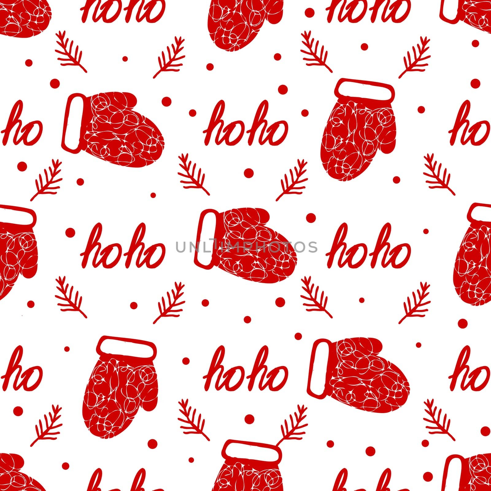 red christmas. Seamless modern pattern with Christmas symbols. Suitable for wrapping paper and holiday textiles