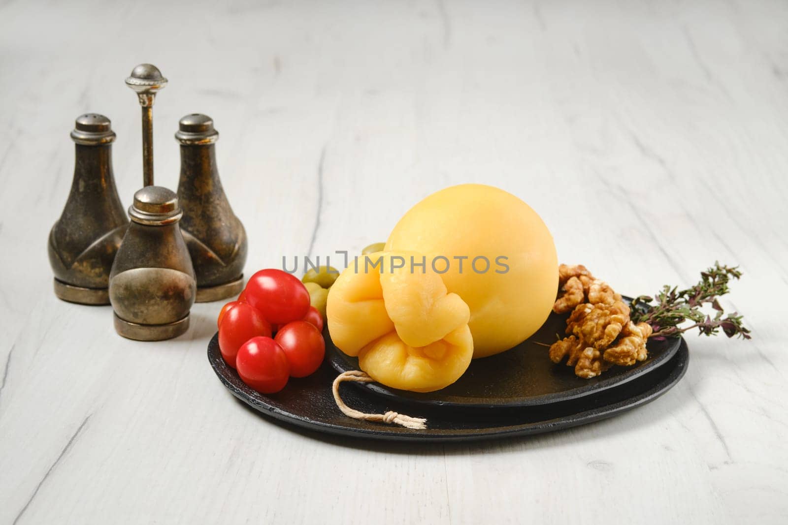 Delicious pulled scamorzza cheese on a plate