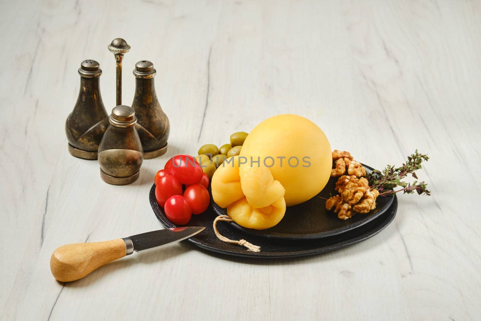 Delicious pulled scamorzza cheese on a plate