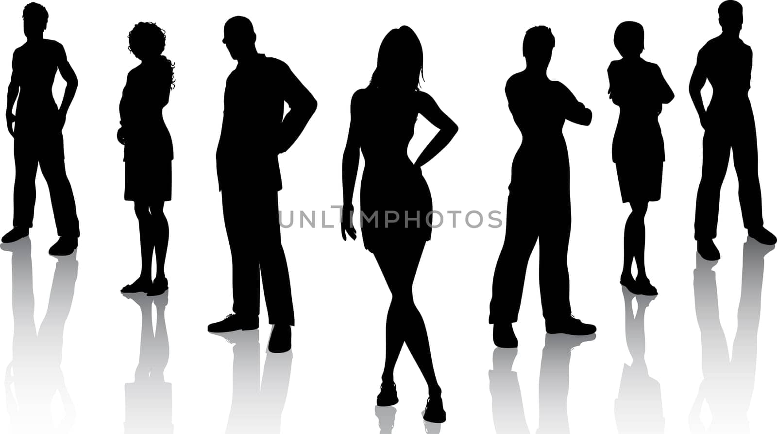 Silhouettes of business people