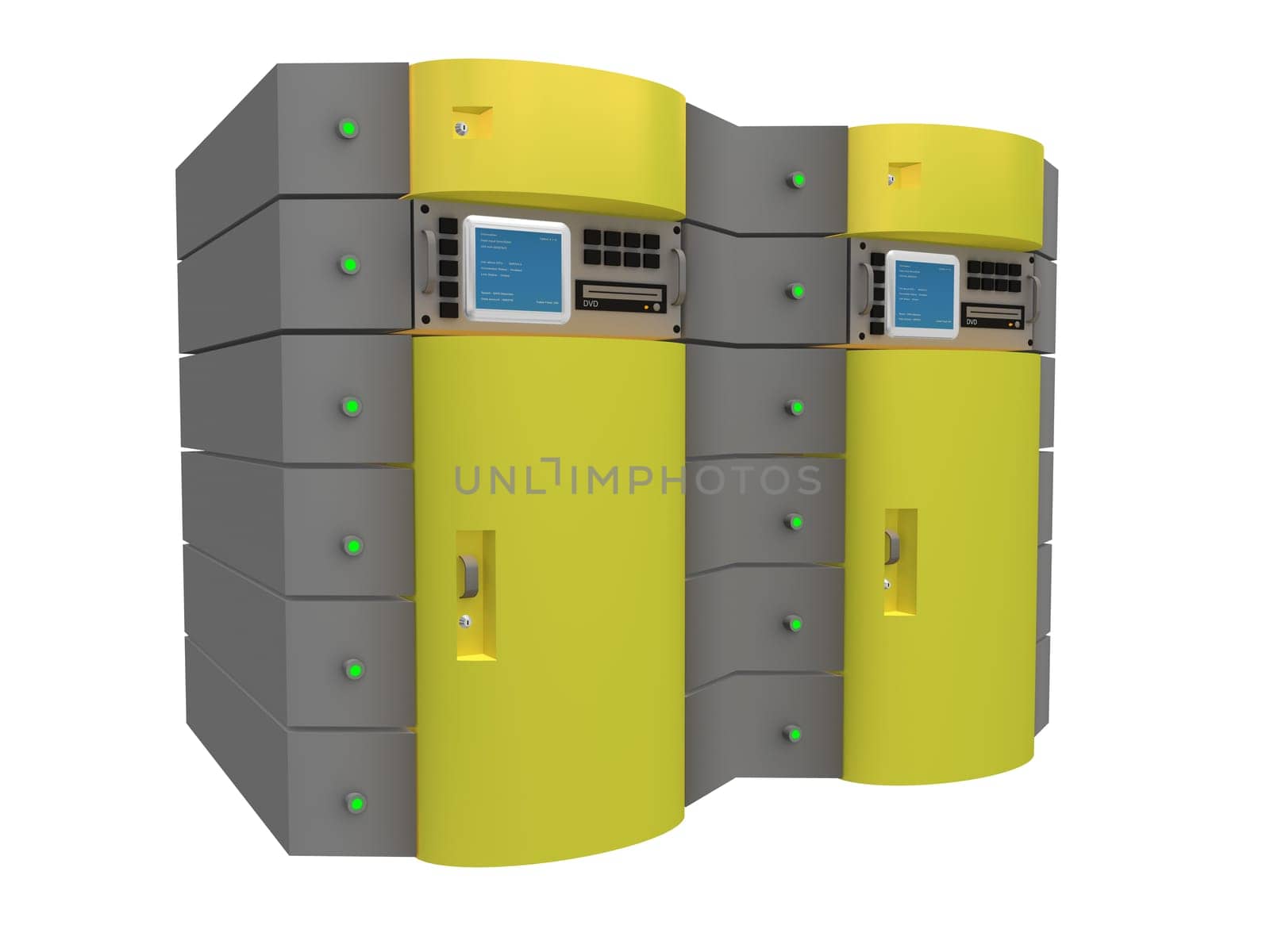 Yellow 3d server.