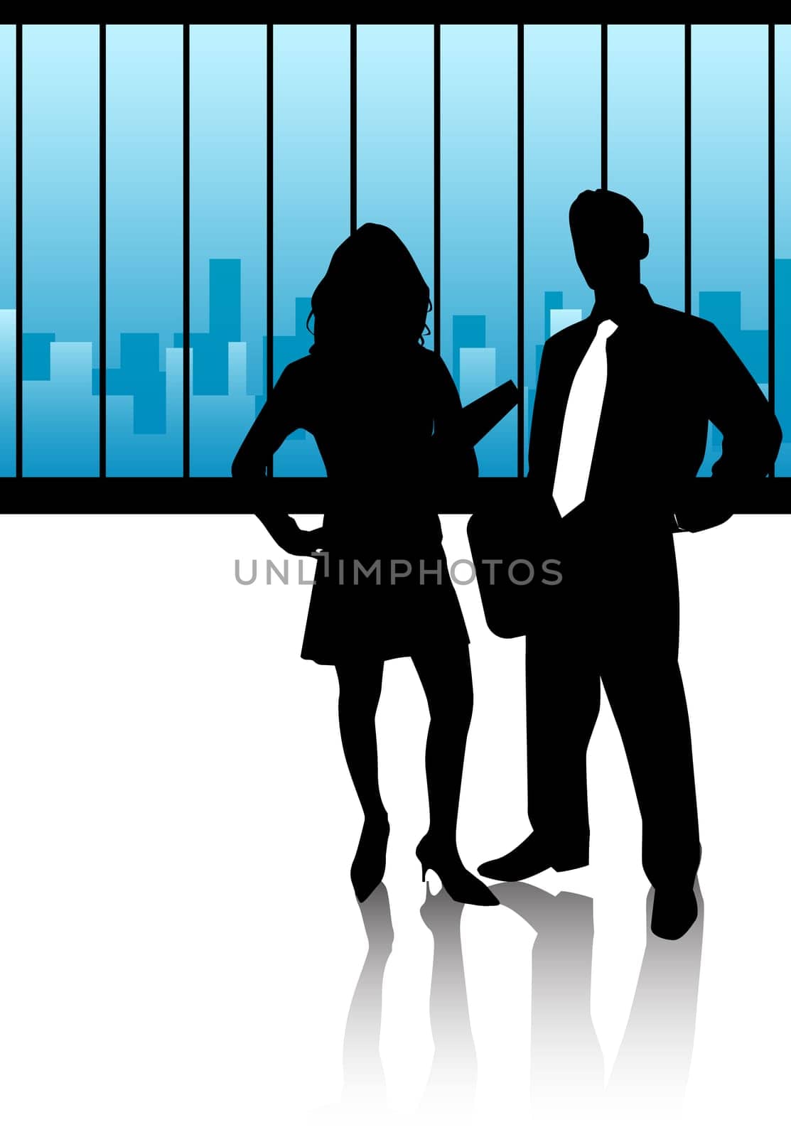 Illustration with business team players.