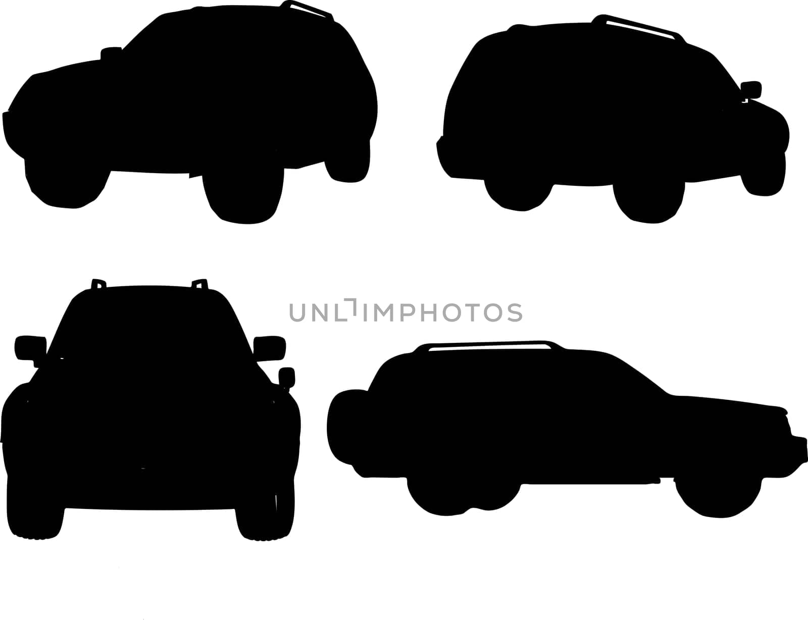 Silhouettes of off-road vehicles