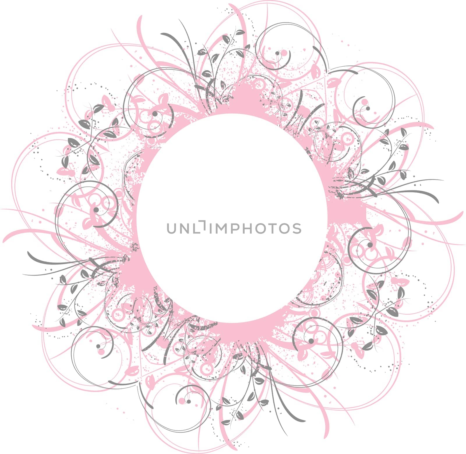 Decorative floral grunge frame