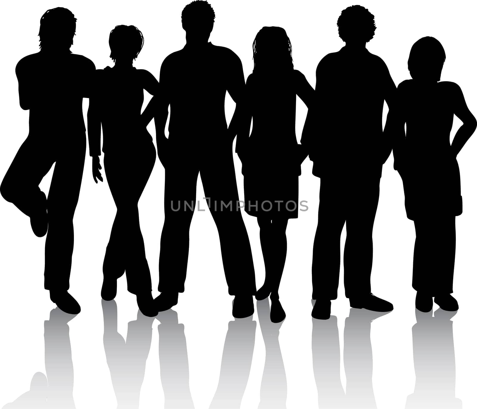 Silhouette of a group of people