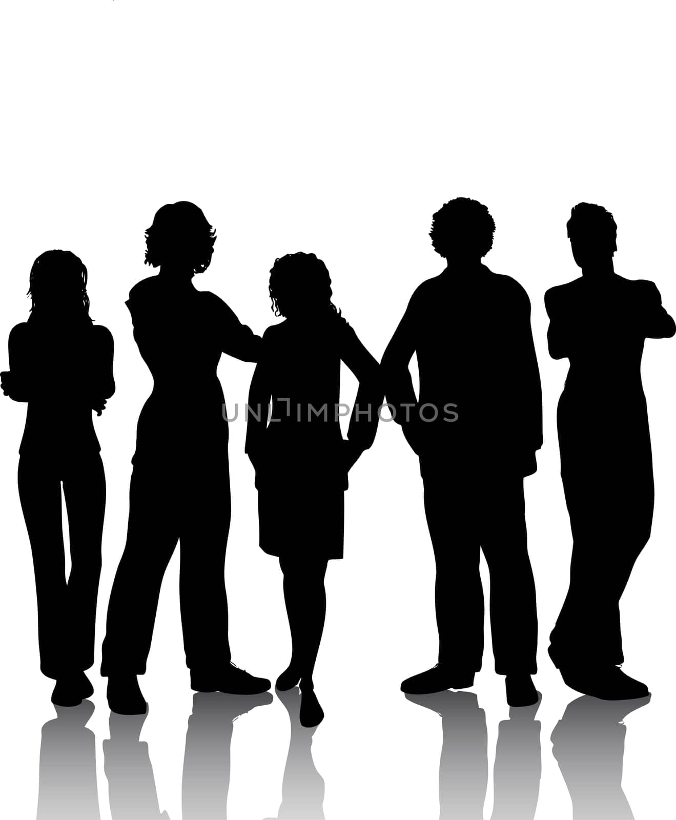 Silhouette of a group of people