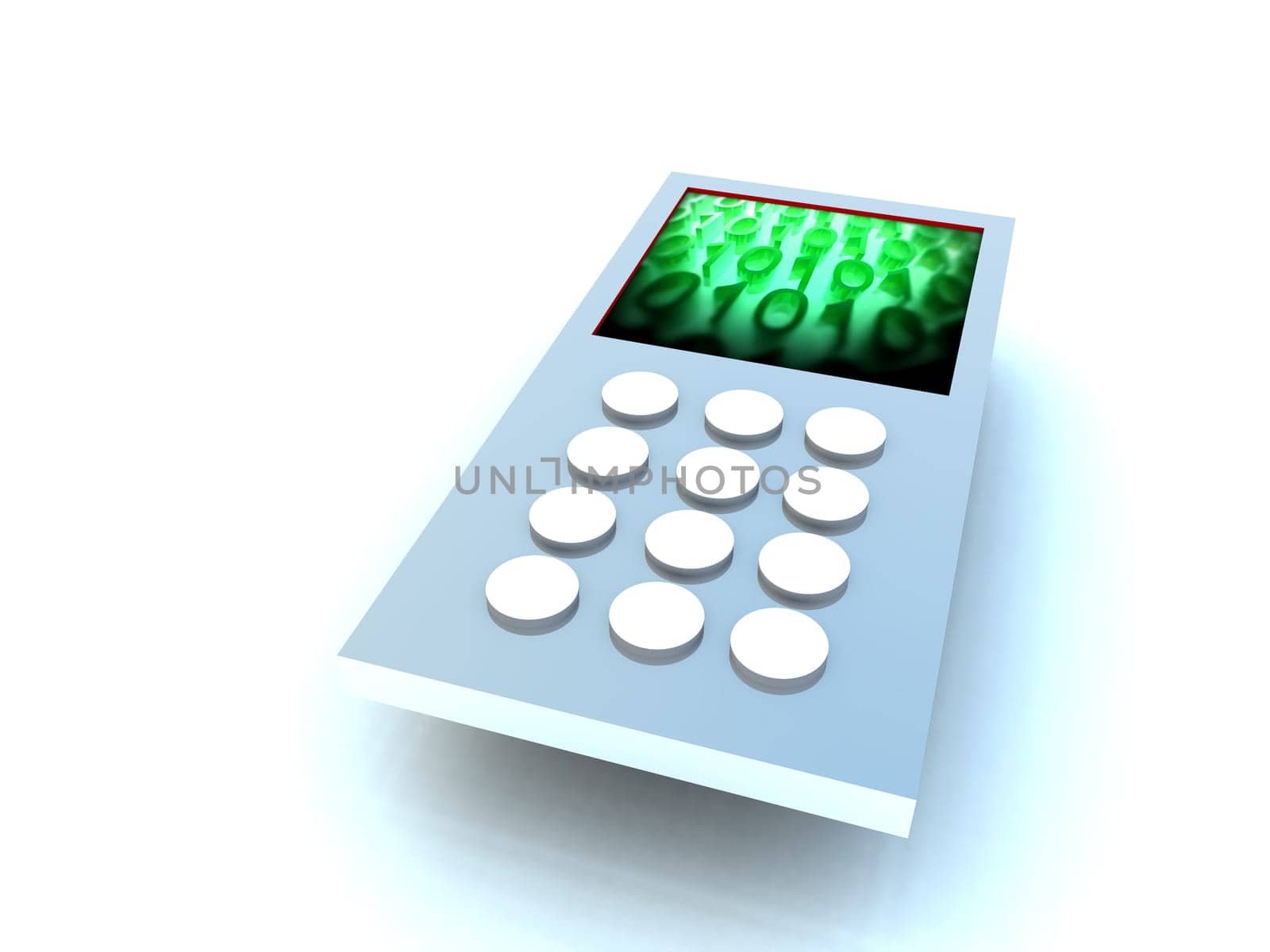 A computer created image of a mobile phone.